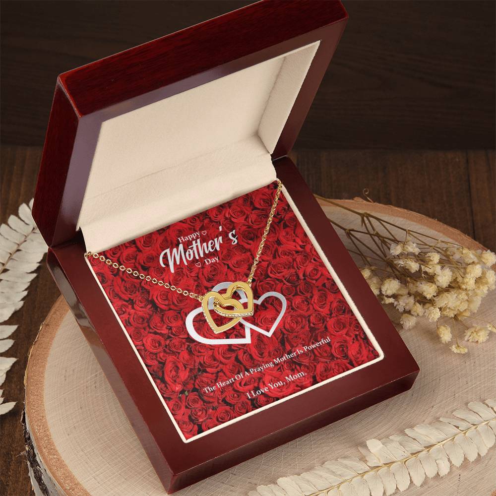 Heart Of A Praying Mother Interlocking Hearts Necklace