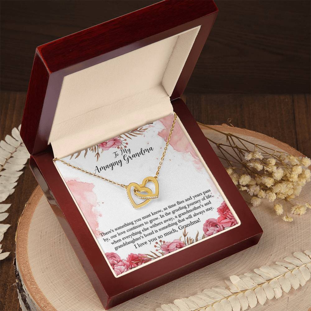 To My Amazing Grandma Interlocking Hearts Necklace