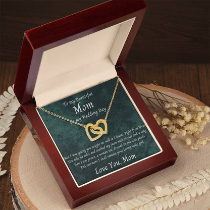 Mom Wedding Gift Bride To Mom Gift Daughter To Mother Wedding Gift Interlocking Hearts Necklace