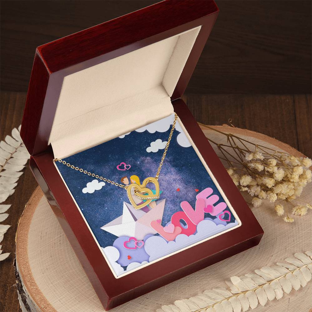 To Wife Girlfriend . Show Your Love To Your Lovely Girlfriend Wife. Gift For Girlfriend Wife Interlocking Hearts Necklace