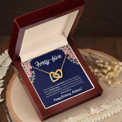 Forty-Five Birthday All Of My Love Interlocked Hearts Necklace Interlocking Hearts Necklace