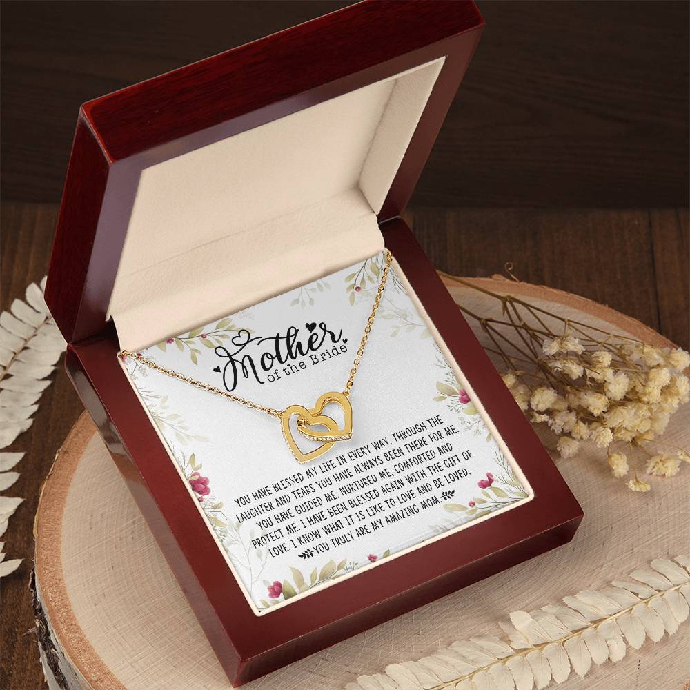 Mother Of The Bride Interlocking Hearts Necklace Message Card