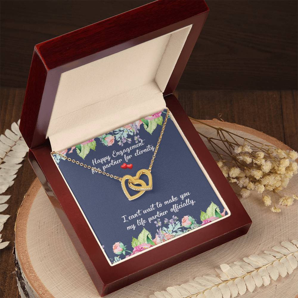 Engagement Gift For Fiancée Interlocking Hearts Necklace