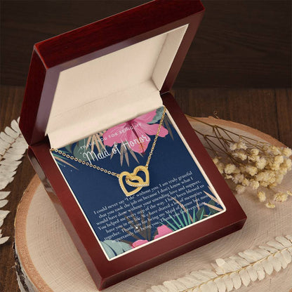 Maid Of Honor Thank You Gift From Bride Bridesmaid Gift Maid Of Honor Gift Necklace Matron Of Honor Gift Thank You Gift From Bride Interlocking Hearts Necklace