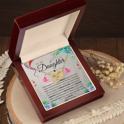 To My Daughter Interlocking Hearts Necklace