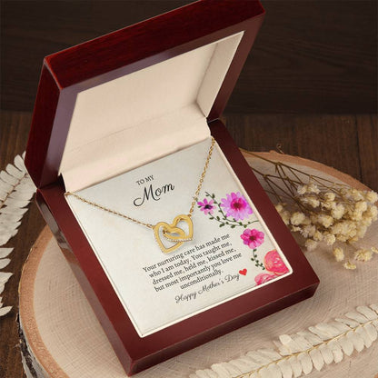 To My Mom - Unconditional Love - Necklace Interlocking Hearts Necklace