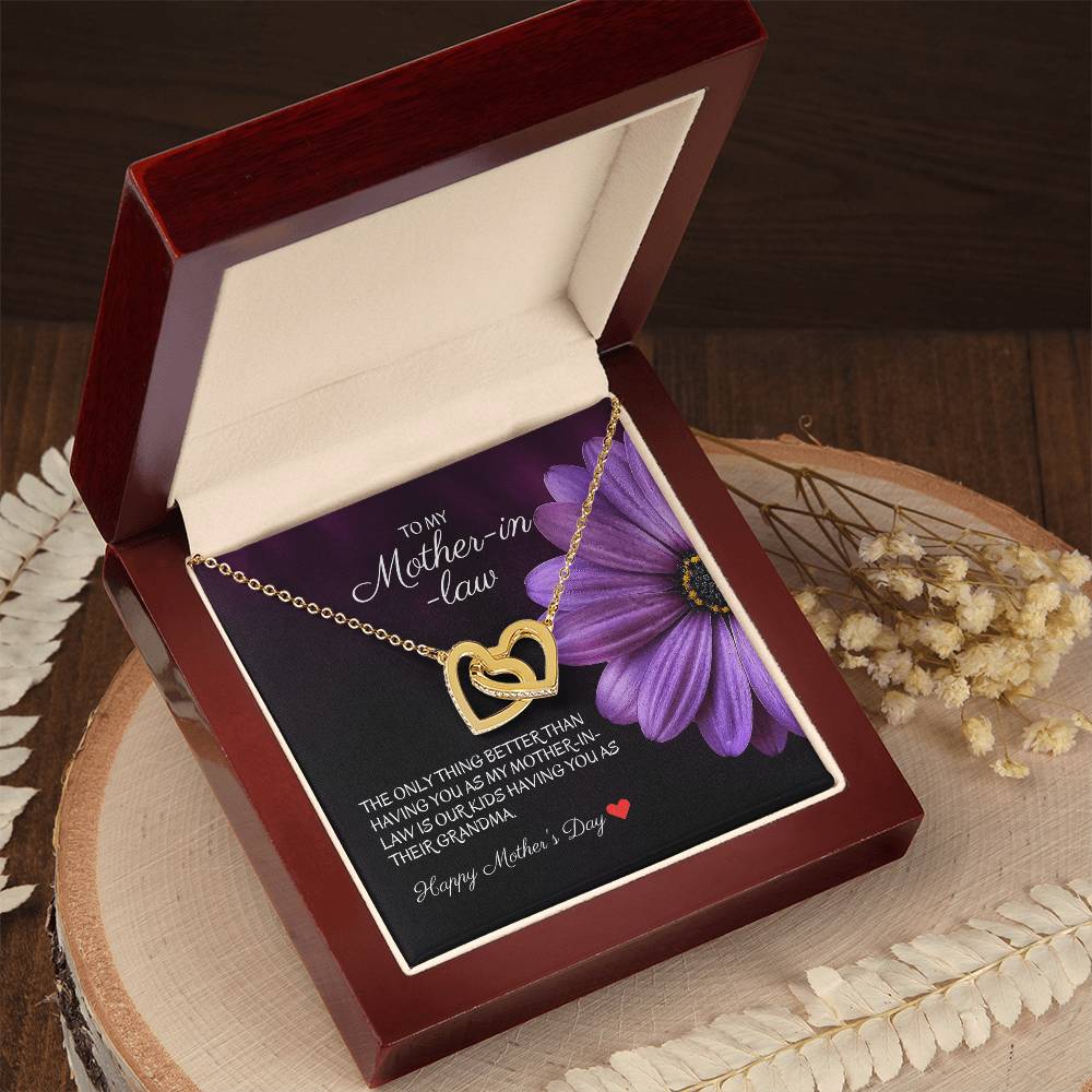 To My Mother-In-Law - The Only Thing Better - Necklace Interlocking Hearts Necklace