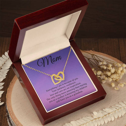 My Children Have You As A Grandma Two Heart Interlocking Hearts Necklace