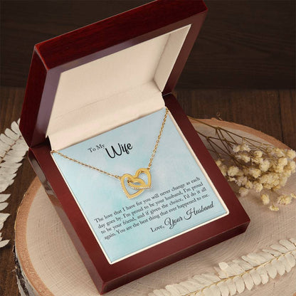 Gift For Wife - Interlocking Hearts Necklace Symbol Of Never-Ending Love