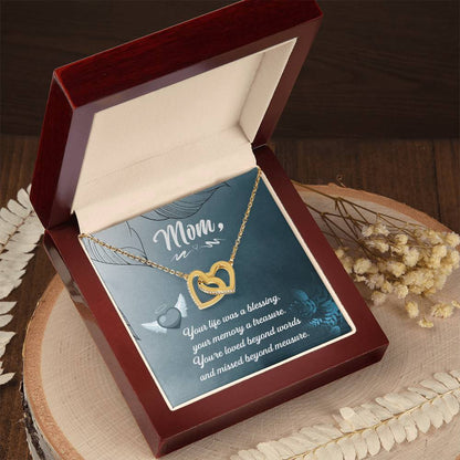 Mom Your Life Was A Blessing - Interlocking Heart Necklace Interlocking Hearts Necklace