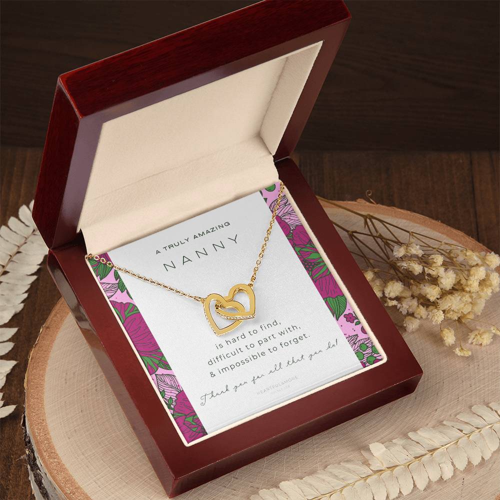 Nanny Appreciation Necklace Gift Nanny Thank You Gift Thank You Nanny Gift For Nanny Leaving A Truly Amazing Babysitter Gift Best Nanny Interlocking Hearts Necklace