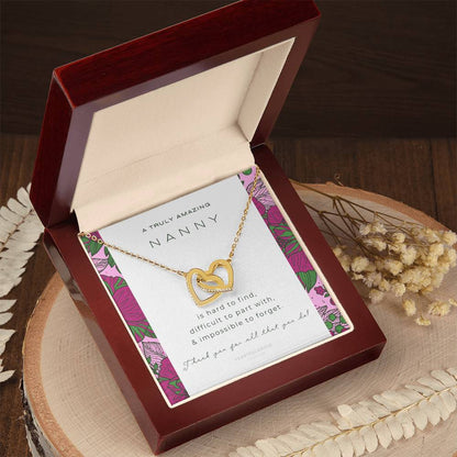 Nanny Appreciation Necklace Gift Nanny Thank You Gift Thank You Nanny Gift For Nanny Leaving A Truly Amazing Babysitter Gift Best Nanny Interlocking Hearts Necklace