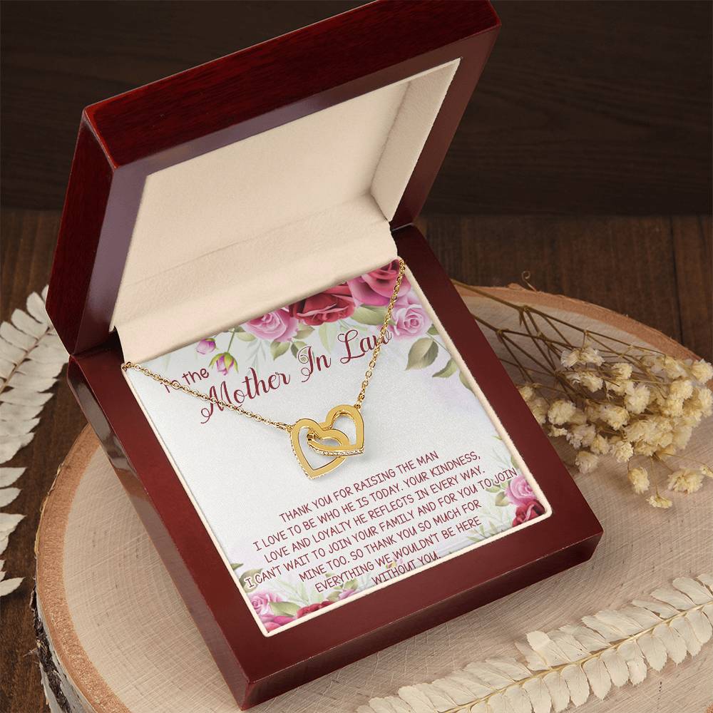 Mother In Law Necklace Gift Mother Of The Groom Jewelry Box Gift Mother In Law Wedding Gift Mother In Law Interlocking Hearts Necklace