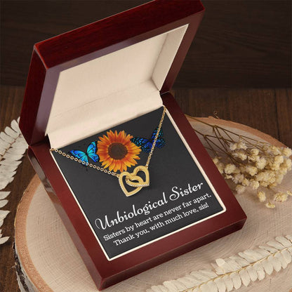Unbiological Sister Necklace Interlocking Hearts Necklace