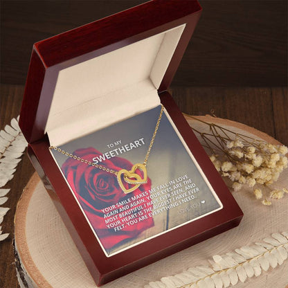 To My Sweetheart - You Are Everything I Need - Necklace Interlocking Hearts Necklace