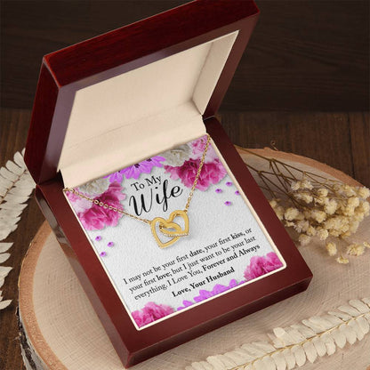 To My Wife Interlocking Hearts Necklace