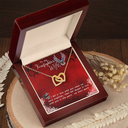 To My Firefighter Wife Necklace Interlocking Hearts Necklace