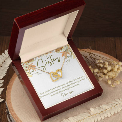 Sisters Necklace Gift For Sister Birthday Gift Sister Jewelry Big Sister Jewelry Little Sister Thoughtful Gift Message Card Interlocking Hearts Necklace