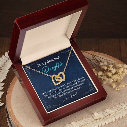 Special Gift For Daughter From Dad Interlocking Hearts Necklace