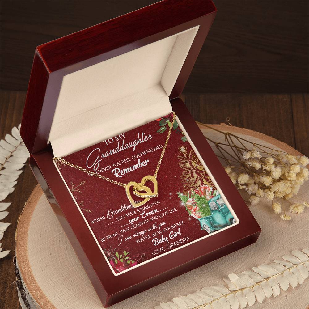 To My Granddaughter Interlocking Hearts Necklace Message Card