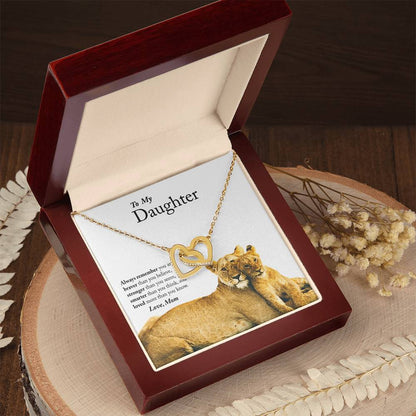 To My Daughter - Always Remember - Interlocking Hearts Necklace