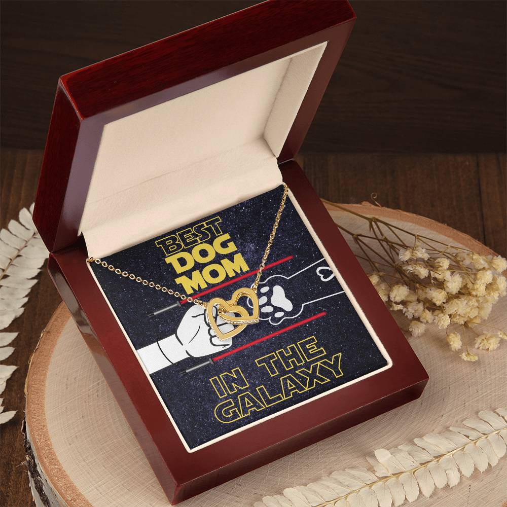 Best Dog Mom In The Galaxy Interlocking Hearts Necklace Dog Mom Jewelry Pet Lover Gift Mothers Day Jewelry From Dog