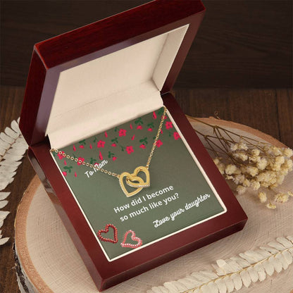 So Much Like You Two Hearts Necklace Interlocking Hearts Necklace