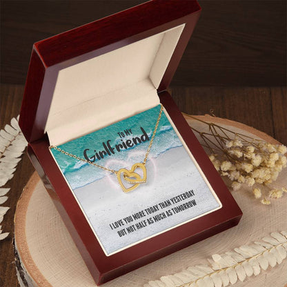 Interlocking Hearts Necklace For Girlfriend - I Love You