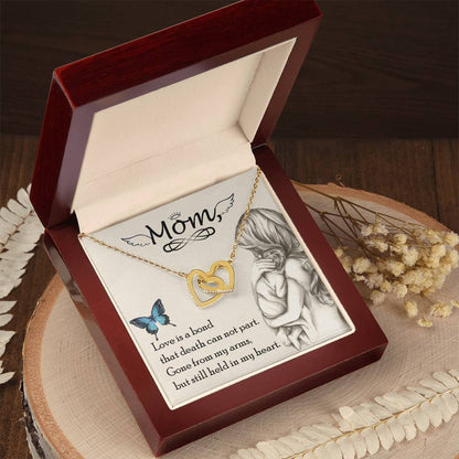 Mom Gone From My Arms - Interlocking Heart Necklace Interlocking Hearts Necklace