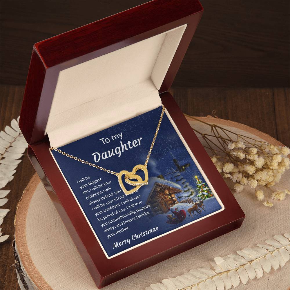 To My Daughter - Around My Heart - Necklace Interlocking Hearts Necklace