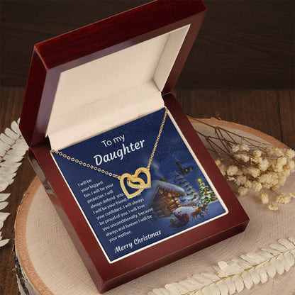 To My Daughter - Around My Heart - Necklace Interlocking Hearts Necklace