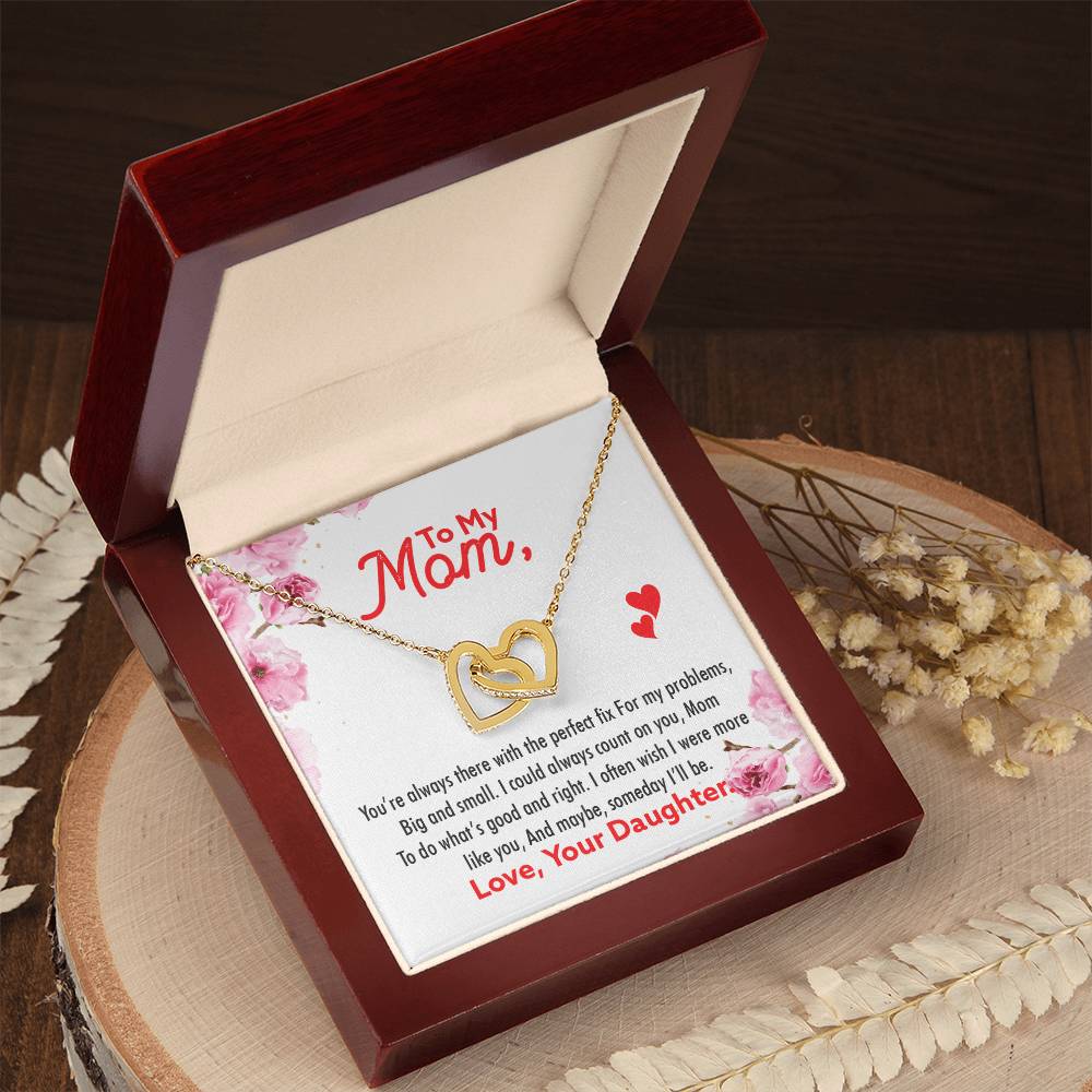 Gift For Mom - Interlocking Hearts Necklace