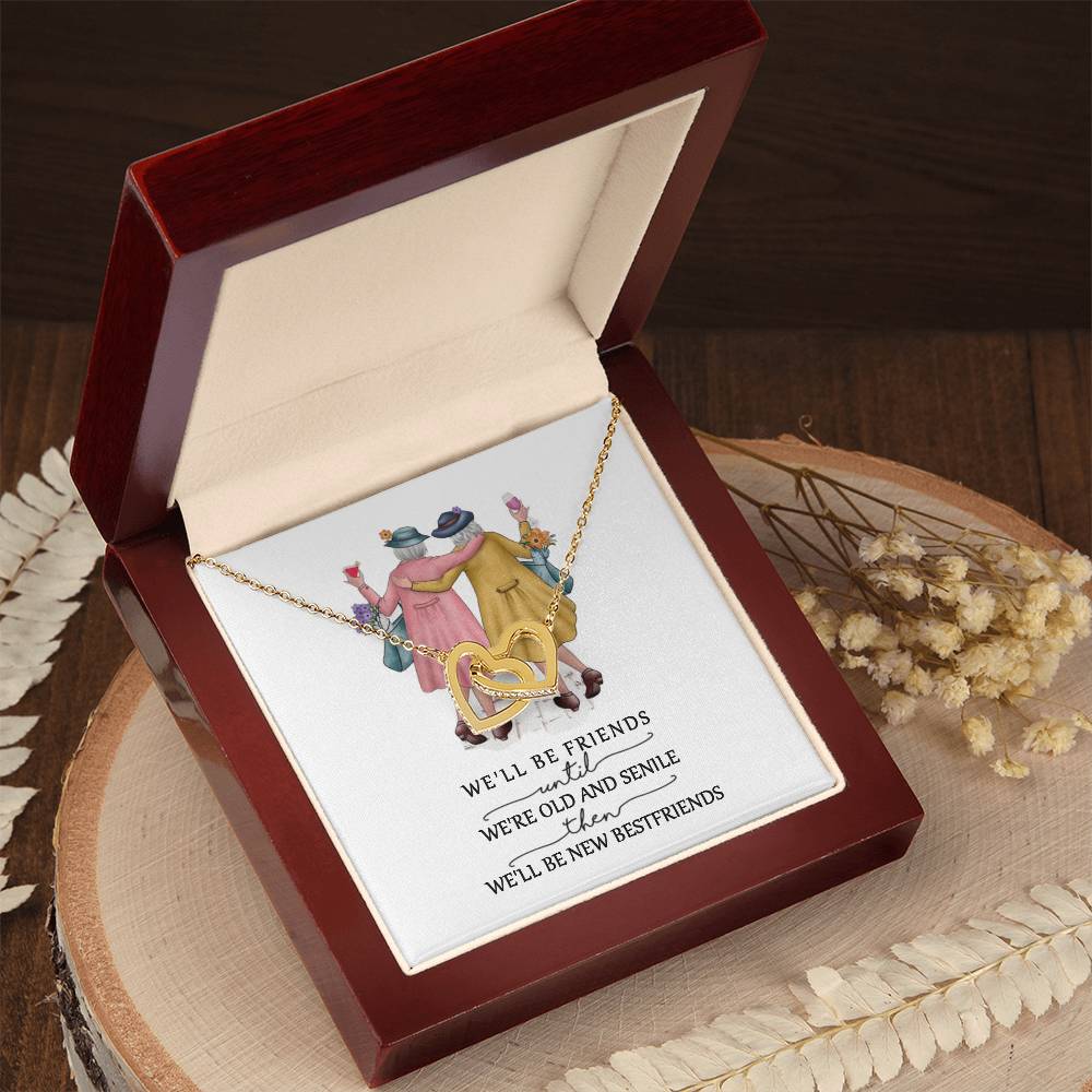 Friendship Interlocking Hearts Necklace - Friends Forever - F02