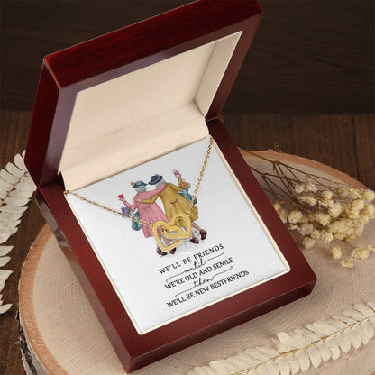 Friendship Interlocking Hearts Necklace - Friends Forever - F02