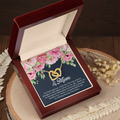 To My Mom You'Re A Wonderful Mom Interlocking Hearts Necklace