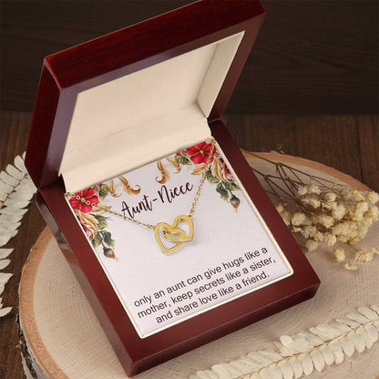Aunt-Niece Necklace Niece-Aunt Gift Aunt And Niece Jewelry Birthday And Christmas Gift For Auntie Interlocking Hearts Necklace