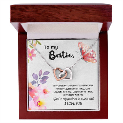 Super Friendship Dual Hearts Gift For Your Bestie Interlocking Hearts Necklace