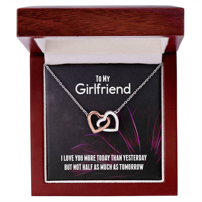 Romantic Girlfriend Necklace Gift - Interlocking Hearts Interlocking Hearts Necklace
