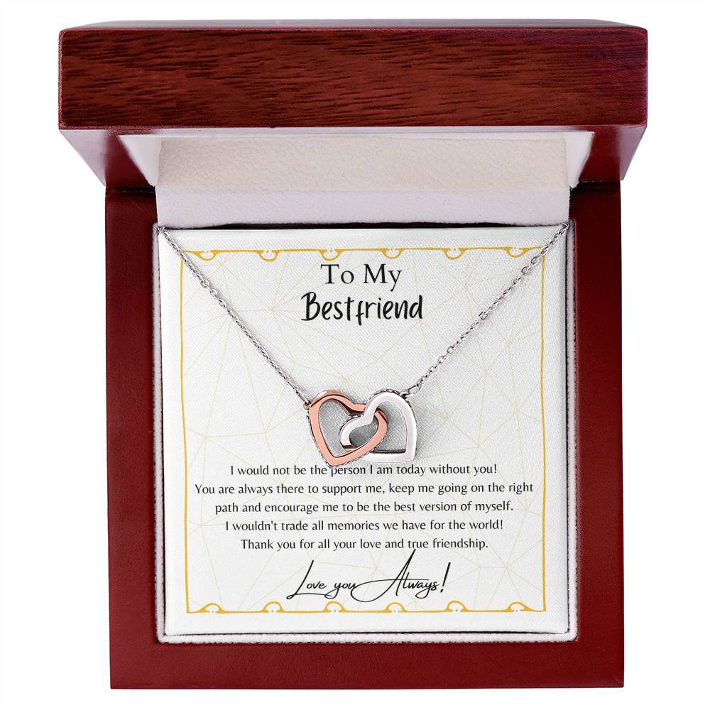 To My Best Friend Interlocking Hearts Necklace