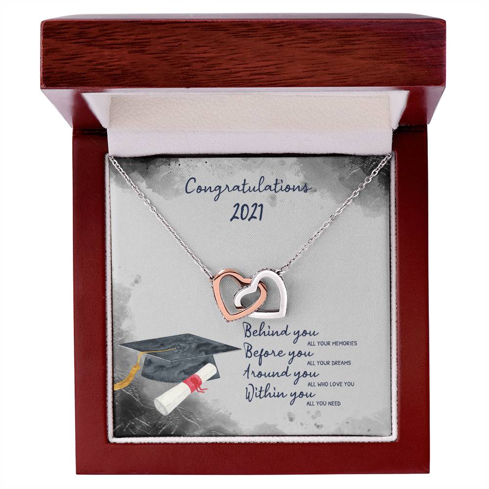 Graduation 2021 Necklace Interlocking Hearts Necklace