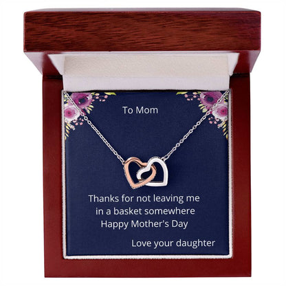 Thanks For Not Two Hearts Necklace Interlocking Hearts Necklace