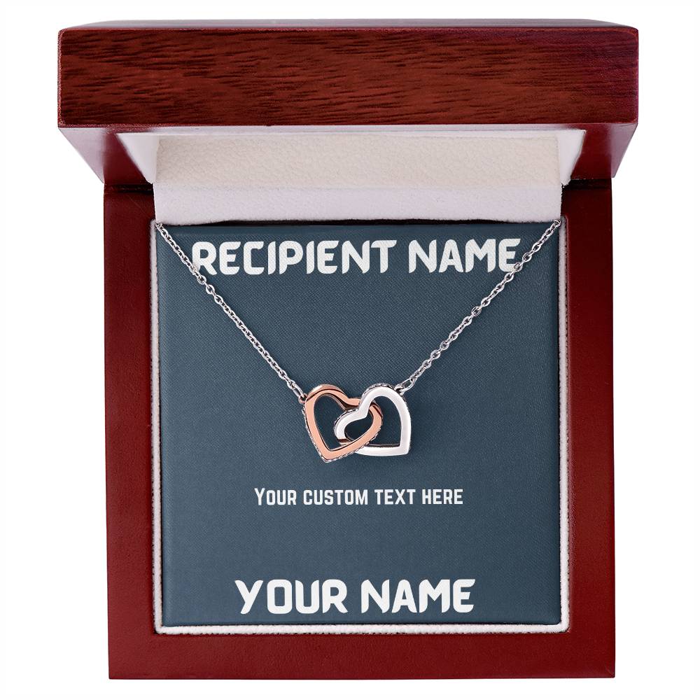 Interlocked Hearts With Custom Message Interlocking Hearts Necklace