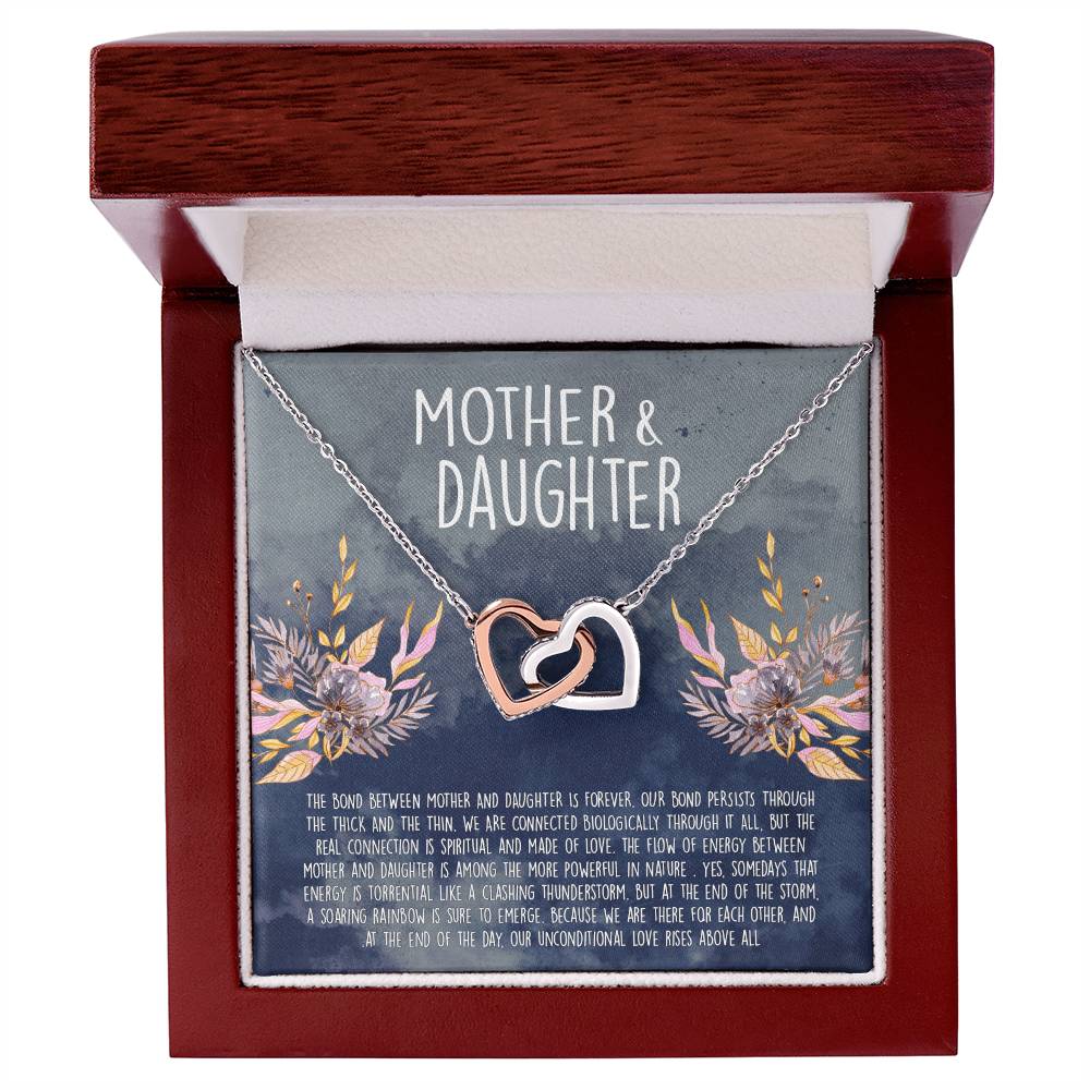 The Love Between A Mother And Daughter Is Forever Interlocking Hearts Necklace