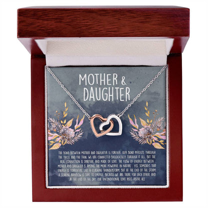 The Love Between A Mother And Daughter Is Forever Interlocking Hearts Necklace