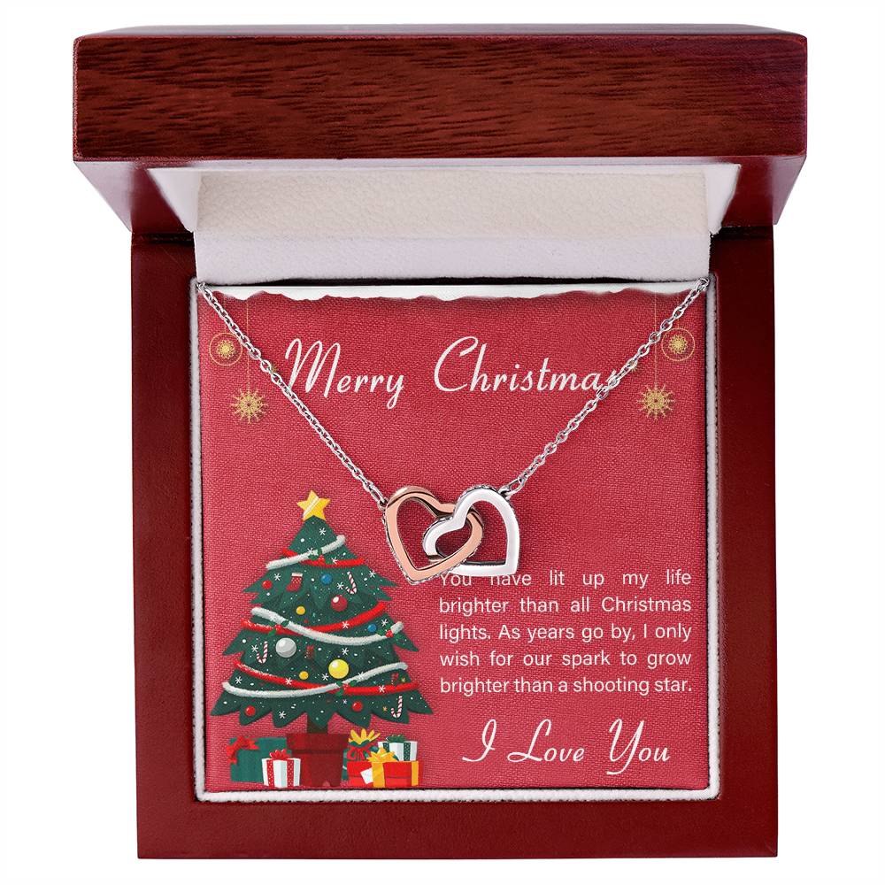 Gift For Girlfriend To My Girlfriend Romantic Present For Girlfriend Jewelry Girlfriend Best Birthday Gift Anniversary Necklace Message Card Interlocking Hearts Necklace