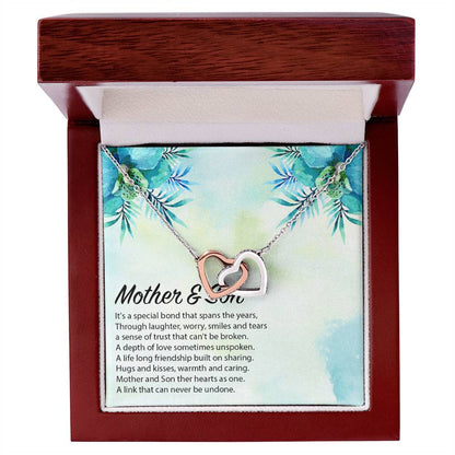 Mother Son Gift Mom Gift From Son Mother And Son Mom Necklace From Son Interlocking Hearts Necklace