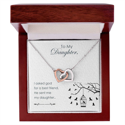 To My Daughter - Interlocking Hearts Necklace3