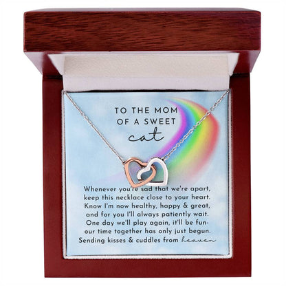 Cat Memorial Interlocking Hearts Necklace Day Rainbow Remembrance
