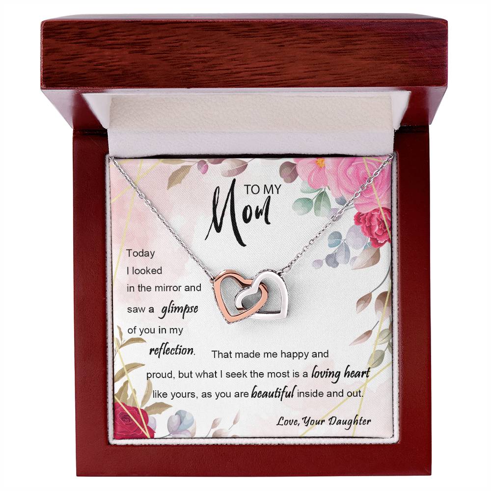 Limited Quantity Mother'S Day Gifts From Daughter Birthday Gifts For Mom Reflection Interlocking Hearts Necklace
