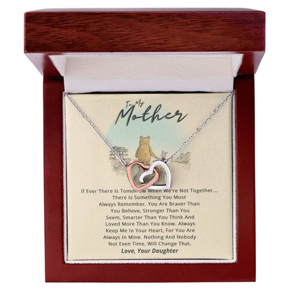 To My Mother Necklace If Ever There Is Tomorrow Pooh Bear Piglet Interlocking Hearts Necklace
